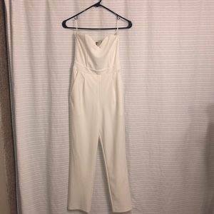 Strapless white jumpsuit size 0